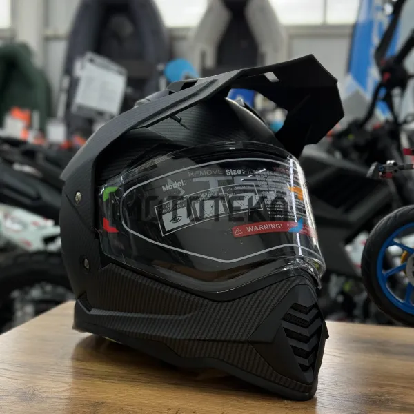 Шлем мото мотард Мототека ( MOTOTEKA ) WS 902 MATT CARBON XL | Мототека