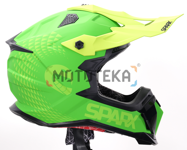 Шлем мото кроссовый Sparx (Спаркс) Raptor (JH-601) зелено-чёрный 2XL