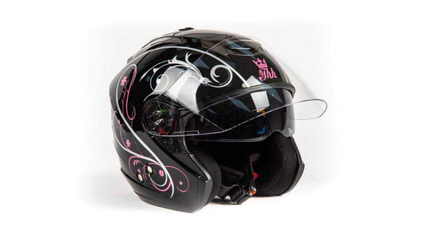 Шлем мото открытый THH T - 386#1 BLK/PINK (L)